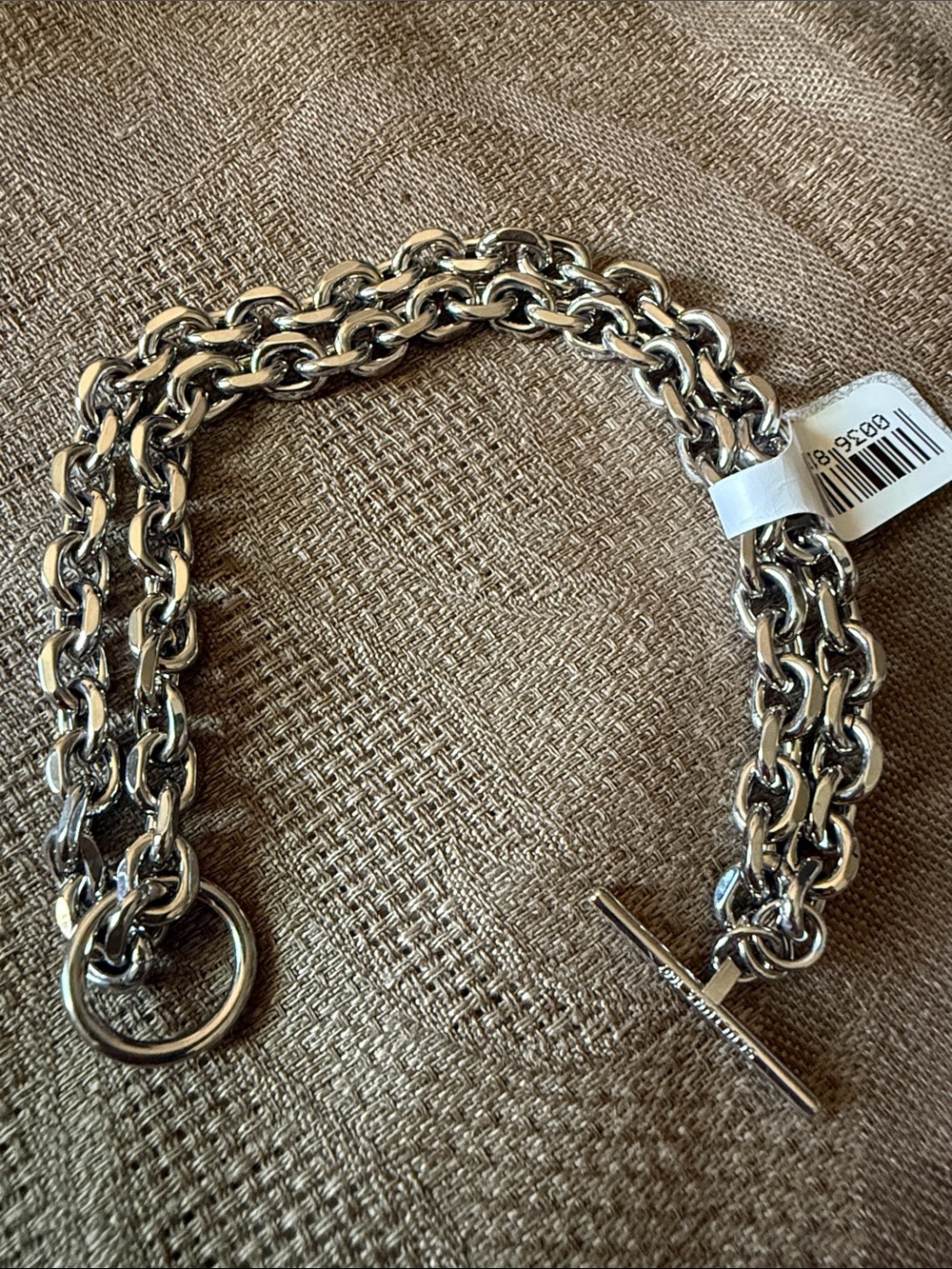 Skultuna steel Silver Double-Row Toggle Chain Bracelet